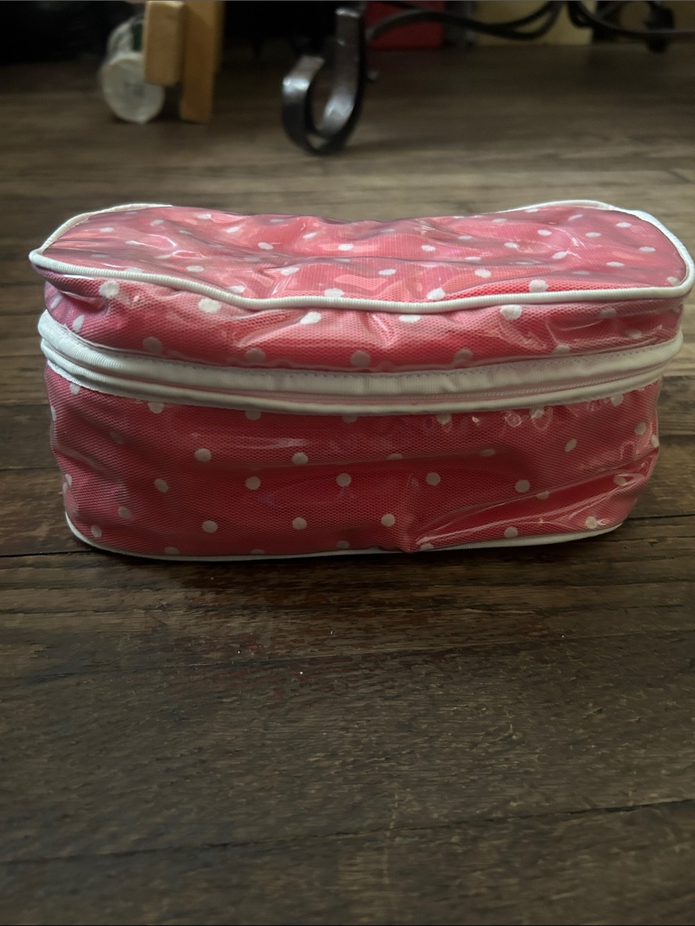 Estee Lauder Pink Polka Dot Travel Cosmetic Bag - Compact Toiletry Case